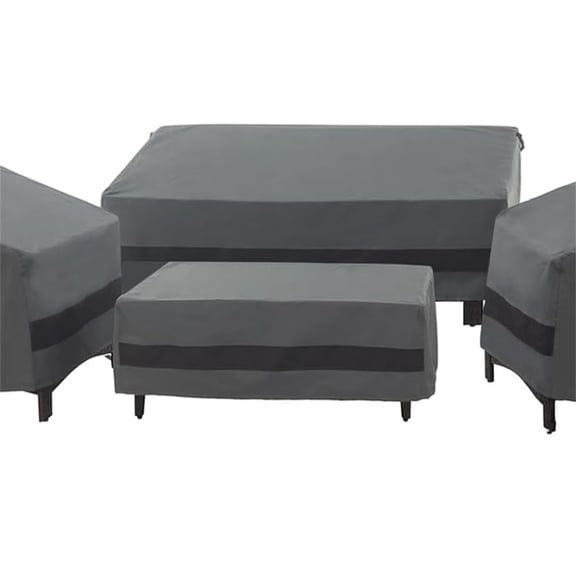 "Patio Furniture Cover Set, 4 Piece Outdoor Furniture Cover Waterproof, 600D Heavy Duty Lawn Patio Set Covers (Large, Grey) ﻿"