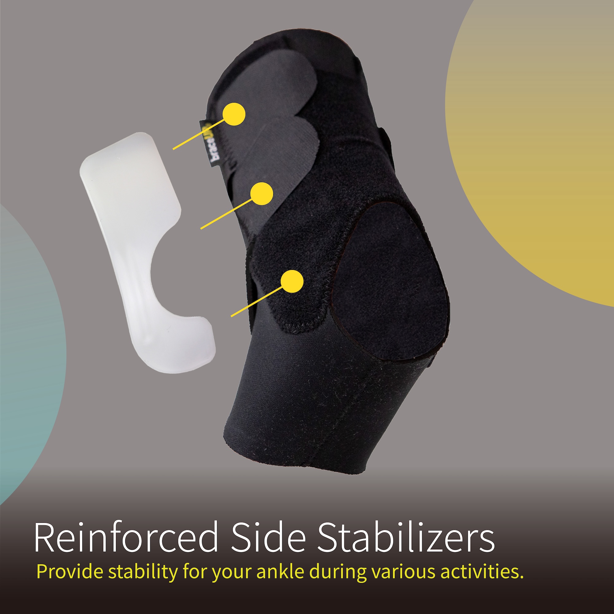 BraceUP Ankle Brace - Relieve Pain, Enhance Stability for Foot Pain, Sprained Ankle, Achilles Tendonitis