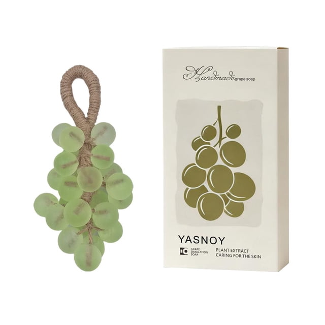 Handcrafted Grape Soap on a Rope w/Box-Crystal Grape Cluster and For Hand