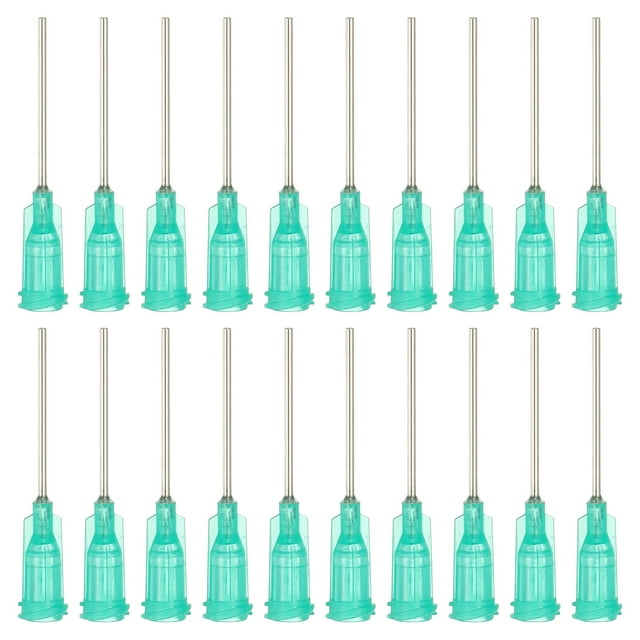 18Ga Dispensing Needles, 52PCS 1 Inch Industrial Blunt Tip Dispensing Needle Syringes with Luer Lock Needle for Refilling Liquid Inks Adhesive Glue Oil,Green