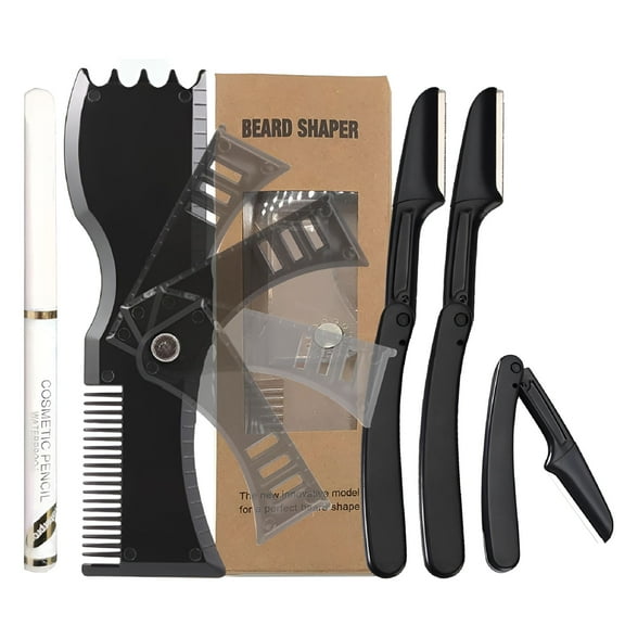 VANIDO Professional Beard Shaper Adjustable Men Facial Hair Trimmer Template (Black)