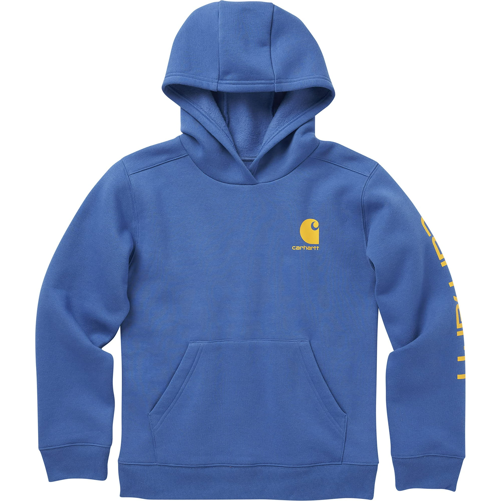 Carhartt Boys Long Sleeve Hooded Graphic Sweatshirt Bright Cobalt Large 14 16 Walmart