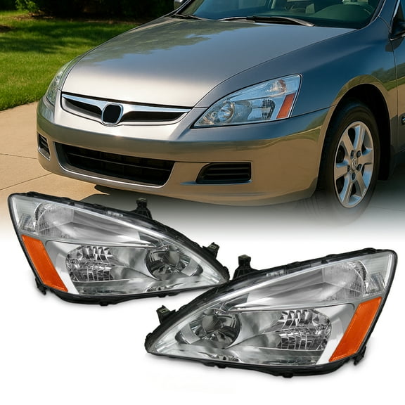 AKKON - For 2003-2007 Honda Accord Coupe/Sedan Model OE Replacement Headlights Driver/Passenger Head Lamps