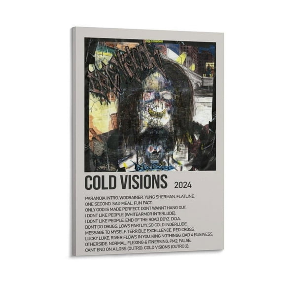 Album Bladee Cold Visions Poster Canvas Wall Art Posters For Room Aesthetic And Decor Poster For Bedroom Living Room Bathroom Kitchen Office Decor