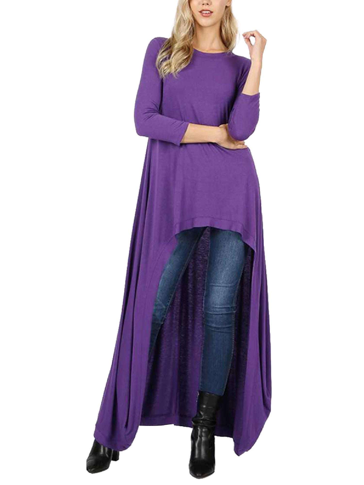 women's high low tunic tops