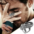 thumbnail image 1 of HomeKingdee Men's Vintage Open Adjustable Animal Ring - Alloy Silver-Plated Jewelry for Travel Wedding Gifts, 1 of 5