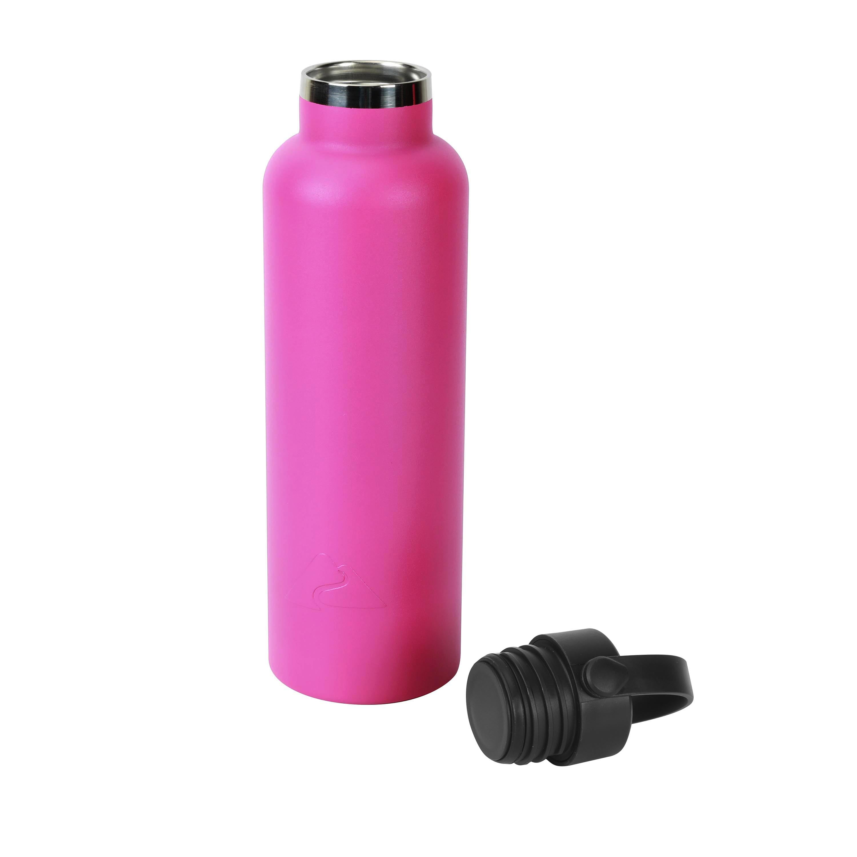 (3 pack) Ozark Trail 24 oz Stainless Steel Water Bottle, Pink, Loop Handle