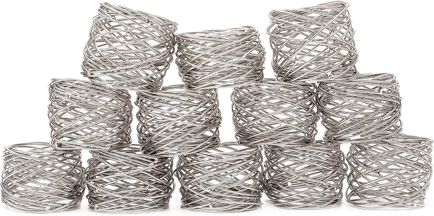 Napkin Rings Set of 12, Sieve Napkin Holders, Metal Napkin Rings Bulk