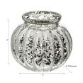 thumbnail image 2 of Mercury Sphere Ribbed Tealight Holder Silver - Set of 2, 2 of 3