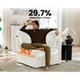 thumbnail image 3 of CHIC HOUSE Corner Seat for Modular Oversized Couch,Plush Corduroy Upholstered Chaise Module with Chenille Fabric,Convertible Sectional Sofa Unit in White, 3 of 10