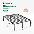 thumbnail image 4 of EDX 16 Inch High Clearance Metal Platform Bed Frame with Steel Slats, Large Under Bed Storage, No Box Spring Needed, Noise Free, Easy Assembly, Full, 4 of 9