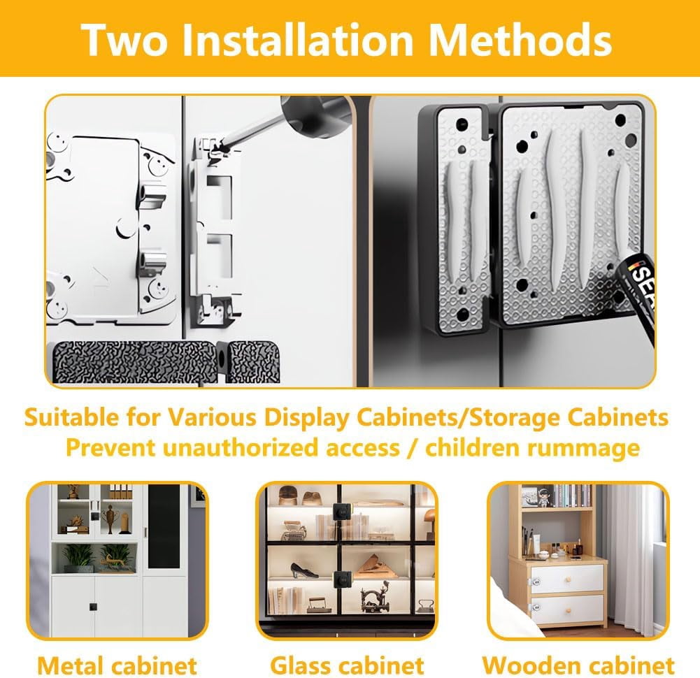 ABCISI 2 Pack Closet Door Lock - Bifold Door Lock 3-Digit Keyless Combination Cabinet Lock - Anti-Pry Double Door Locks for Swinging Sliding Cupboard Pantry Barn Shed Drawer, White