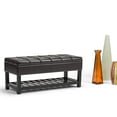 thumbnail image 4 of Saxon 43 inch Wide Transitional Rectangle Storage Ottoman Bench in Midnight Black Vegan Leather, 4 of 8
