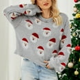 thumbnail image 4 of adviicd Ugly Christmas Sweaters for Women Soft Cute Crew Neck Funny Wintertime Holiday Parties Knitted Pullover (Grey, M), 4 of 5