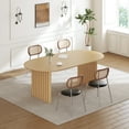 thumbnail image 3 of MAYEERTY 26x13 Modern Oval Extendable Dining Table with metal leg,Brown, 3 of 9