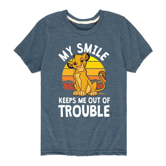 The Lion King - Simba - My Smile Keep Me Out of Trouble - Toddler & Youth Short Sleeve Graphic T-Shirt