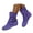 Purple, variant on Chenyee Flat Mid Calf Boots for Women Vitage Wide Calf Suede Slouchy Side Zipper Ankle Booties