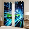 thumbnail image 2 of Castle Fairy Racing Car Curtains Pack of 2 (42x84 Each),Blue Green Curtains Blackout, 2 of 6