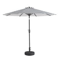 thumbnail image 3 of Polytrends Holme 9-foot Patio Umbrella and Base Stand Grey Stripe, 3 of 5