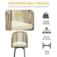 thumbnail image 3 of Dextrus Woven Collection Swivel Bar Stools with Curved Backrest, 360 Rotation Set of 2, Yellow Beige, 3 of 4