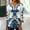 Multicolor, variant on Sakmal Womens Tops Plus Size 3/4 Sleeve Bell Sleeves Pleated V-Neck Floral Tunic Womens Shirts for Summer