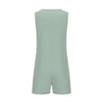 thumbnail image 7 of Lenpel Women's Summer Casual Jumpsuits Sleeveless V Neck Button down Cotton Linen Tank Top Rompers Loose Short Overalls with Pockets, 7 of 7