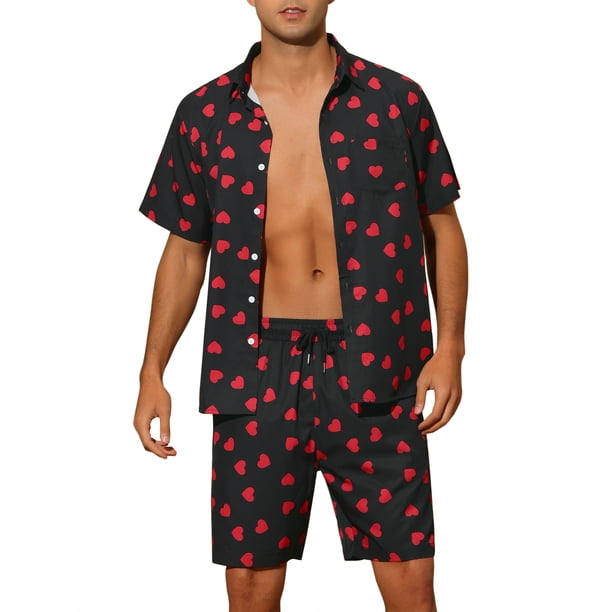 Conjunto de Camisas Impresas INSPIRE CHIC de Verano para Hombre, de Manga Corta, Estilo Hawaiano, Color Negro