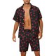thumbnail image 1 of Conjunto de Camisas Impresas INSPIRE CHIC de Verano para Hombre, de Manga Corta, Estilo Hawaiano, Color Negro, 1 of 4