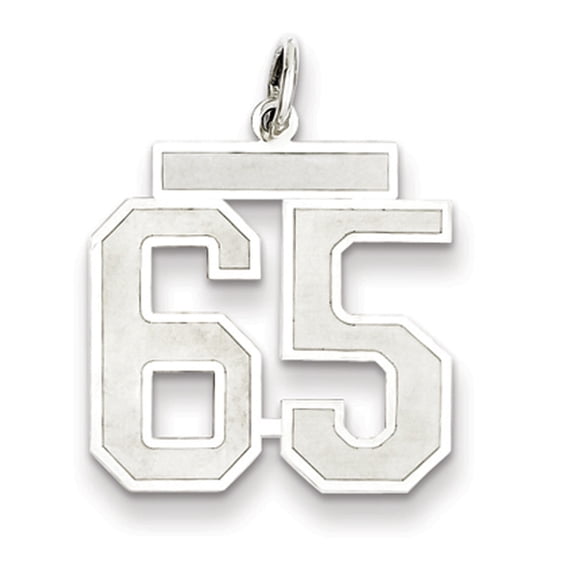 The Black Bow Sterling Silver, Jersey Collection, Medium Number 65 Pendant