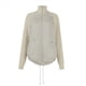 thumbnail image 1 of Chaqueta de Invierno para Mujer, Cálida, de Punto, con Retazos, Acolchada, Informal, de Cuello Alto, Larga y Cremallera Caqui M, 1 of 7