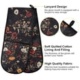 thumbnail image 2 of Yayeee Double Oven Mitt Kitchen Heat Resistant Baking 35" x7" Quilted Glove, Black Floral Pattern, 2 of 6