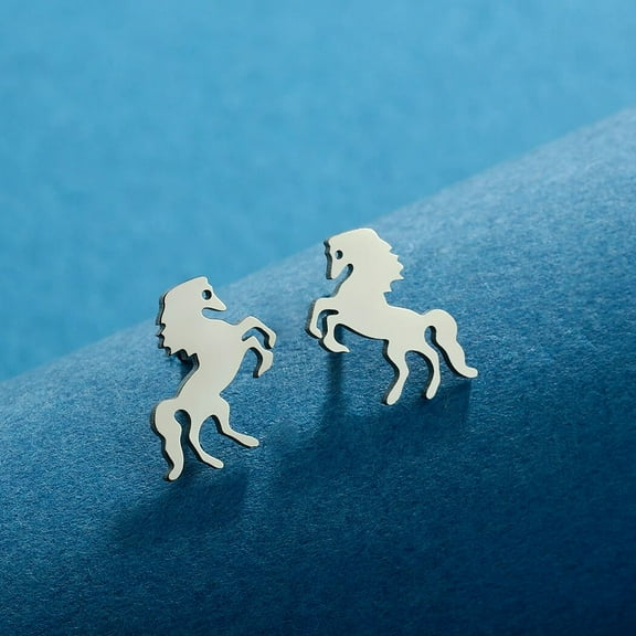 Horse Stud Earrings For Women Men Vintage Jewelry Birthday Party Gift