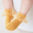 thumbnail image 4 of 5 Pack Baby Girs Lace Socks Toddler Ruffle Eyelet Princess Dress Frilly Cotton Thin Mesh Ankle Socks for 1-8T Kids, 4 of 7