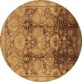 thumbnail image 1 of Ahgly Company Indoor Round Oriental Brown Traditional Area Rugs, 5' Round, 1 of 4