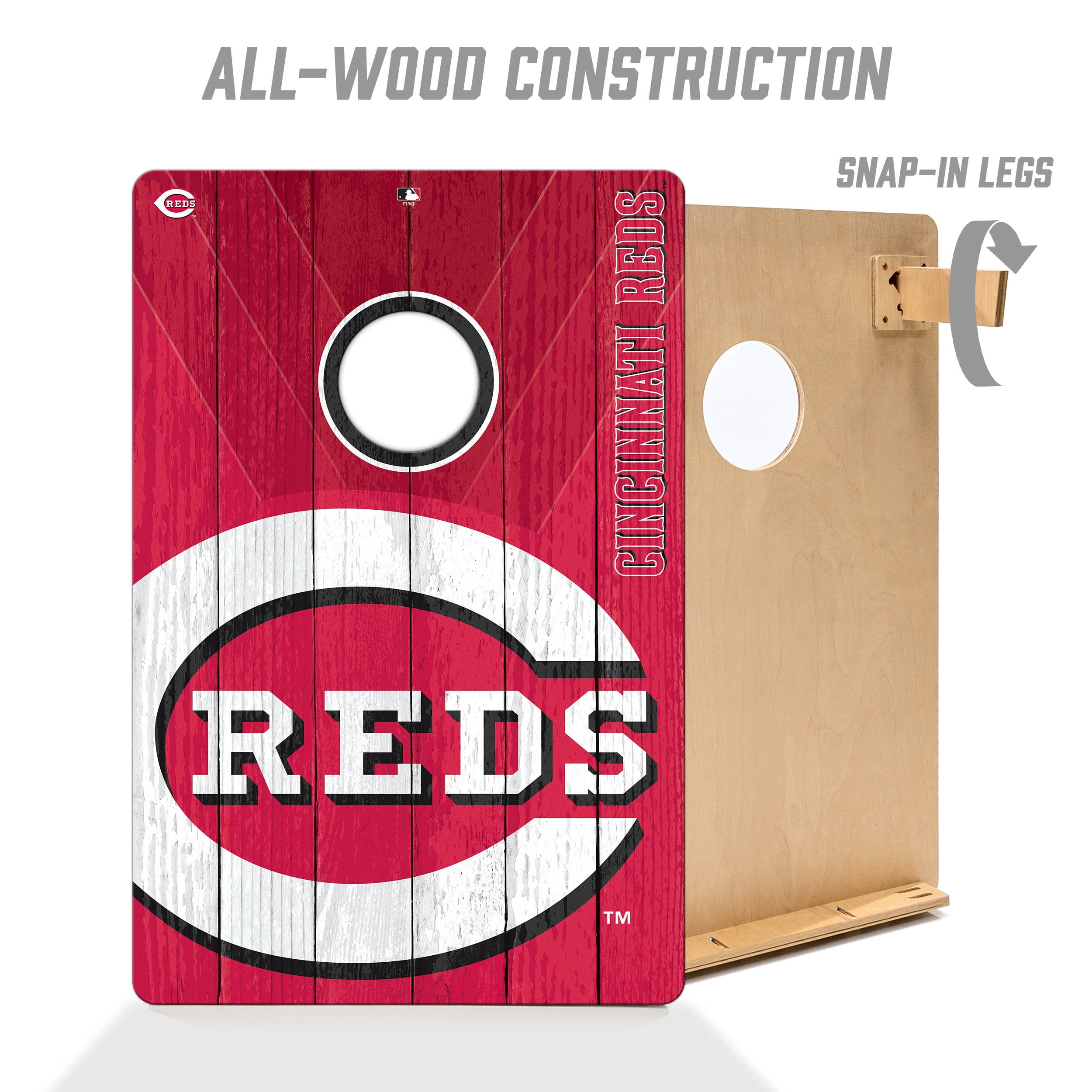 YouTheFan MLB Cincinnati Reds 2' x 3' Cornhole Game No Bags