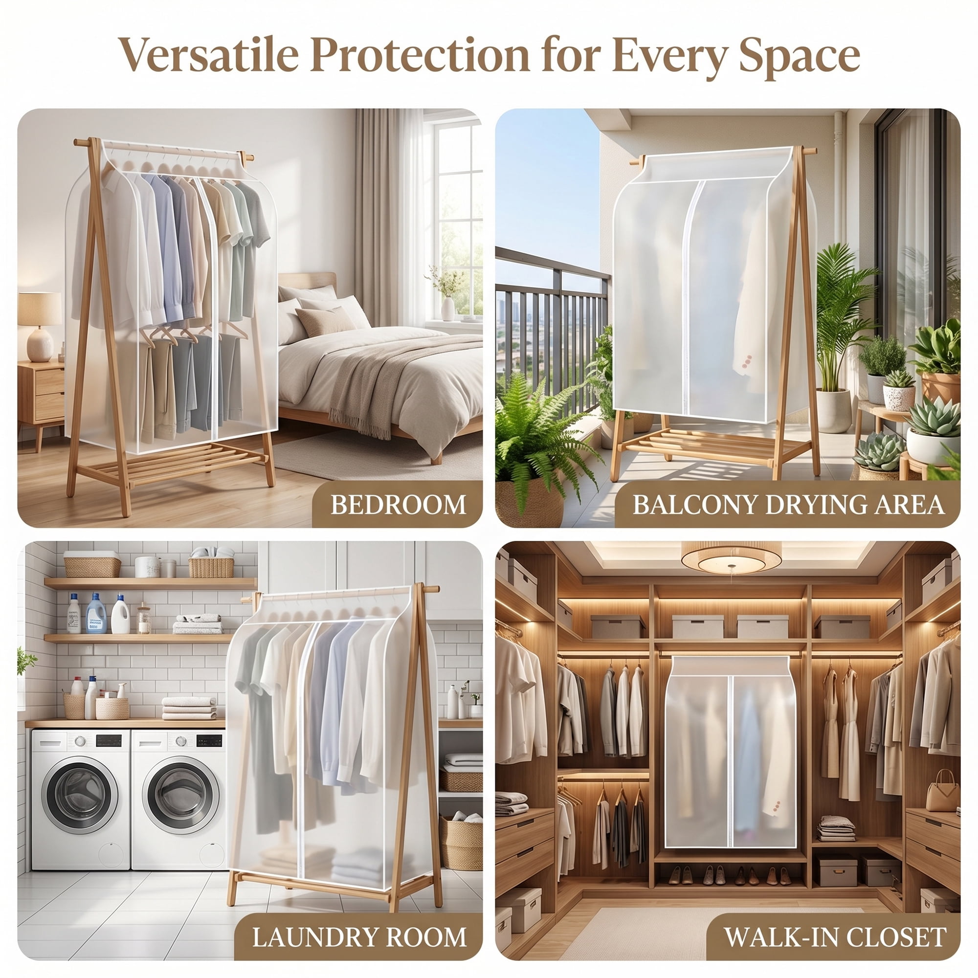Unique Bargains Dust-Resistant Garment Bags with Magic Tapes for Closet Storage 31.5"x19.7"x47.2"