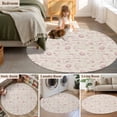 thumbnail image 5 of Round Rug 7Ft Washable Non-Slip, Pink Easter Circle Area Rugs for Living Room Bedroom, Spring Farmhouse Vintage Bunny Eggs Beige Indoor Floor Mats Carpet Runner for Home Decor Aesthetic, 5 of 8