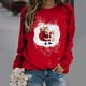 thumbnail image 2 of Top de suéter con estampado navideño de manga larga con cuello redondo para mujer primavera otoño Pompotops  FGAJ10209, 2 of 5