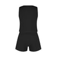 thumbnail image 4 of Mohiass Womens Linen Crop Tank Tops Summer Cute Sleeveless Square Neck Loose Fit Shirts Blouses Black S, 4 of 9