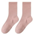 thumbnail image 2 of Women's Four seasons Dopamine Style Socks Solid Color for Stability and Comfort 2Pairs- One Size Fits Most, Pink, 2 of 7