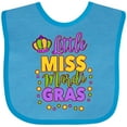 thumbnail image 3 of Inktastic Little Miss Mardi Gras with Crown and Dots Girls Baby Bib, 3 of 4