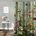 thumbnail image 3 of Shiartex Shower Curtain, Flower Shower Curtain, Waterproof Bathroom Shower Curtains, Shower Curtains for Bathroom,Cloth Shower Curtain with White, 3 of 7