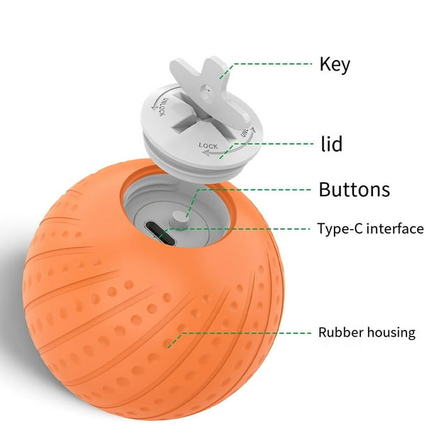 Ruiboury Pet Ball Toy Strong Battery Safe Charging Automatic Obstacle Avoidance Automatic Obstacle Avoidance English blue Remote control