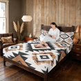 thumbnail image 3 of Manfei Southwestern Geometric Queen Sheets, Hippie Aztec Queen Sheet Sets, Black Brown White, Reversible 4-Piece1 Flat Sheet + 1 Fitted Sheet + 2 Pillowcases, 3 of 6