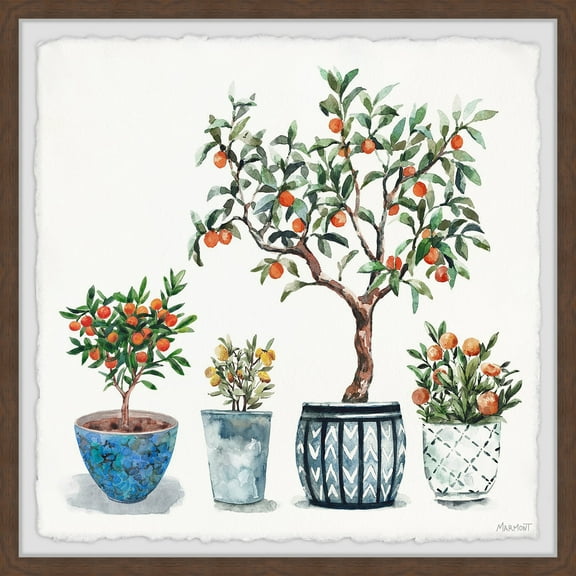 Marmont Hill Beautiful Flower Pot Framed Wall Art, 12" x 12"