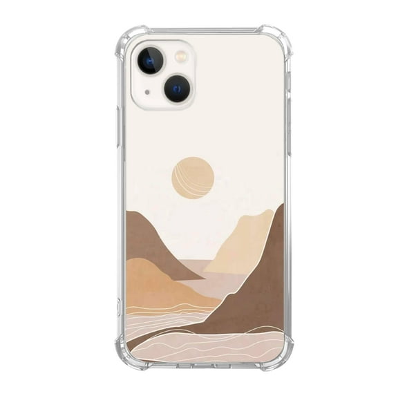 Minimalist Landscape Case Compatible with iPhone 13 Mini,Unique Art Design TPU Bumper Cover Case