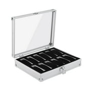 Portable Aluminum 12 Slots Watch Storage Case Container Organizer Watch Holder