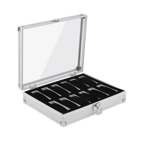 Portable Aluminum 12 Slots Watch Storage Case Container Organizer Watch Holder