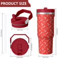 thumbnail image 3 of Christmas 30oz Handheld Travel Tumbler with Handle – Double Wall Stainless Steel Insulated Cup, Flip Straw Lid, Leak-Proof & BPA-Free for Hot and Cold Drinks – Durable Coffee & Juice Mug Black, 3 of 6