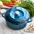 thumbnail image 2 of Merten & Storck 7QT Dutch Oven with Lid, Lightweight Enameled Iron, Oven Safe, Metal Utensil Safe, Teal, 2 of 9